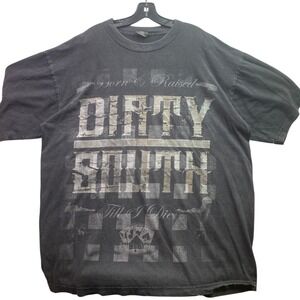 Dirty South Shirt Mens 3XL Black Grunge Sell Out AOP Motorcycle Streetwear